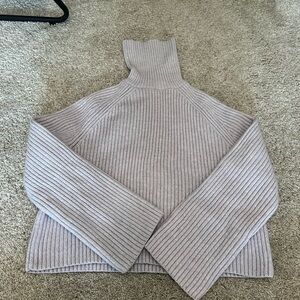 H&M Women's Ribbed Cowl Neck Sweater - Soft Gray